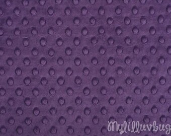 Minky fabric by the yard- violet purple minky dimple fabric- minky dot fabric