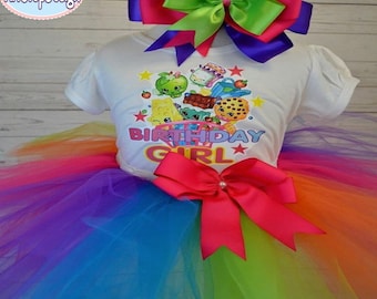 Shopkins Birthday Girl Outfit,FREE SHIPPING,shopkins cart tutu set,birthday,shopkins birthday,birthday girl,birthday outfit,colorful outfit