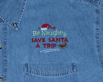 Denim Christmas Shirt---ONLY 1 LEFT--------Size Small