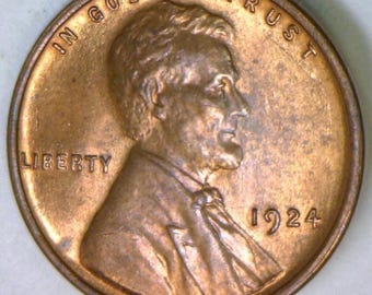1924 Lincoln Cent; Choice BU Red