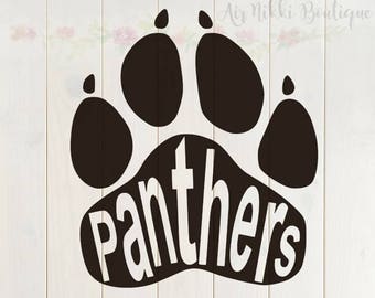 Panthers Paw Print SVG, PNG, DXF files, instant download