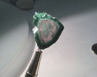 Beautiful 12.25 ct watermelon tourmaline slice (18z)