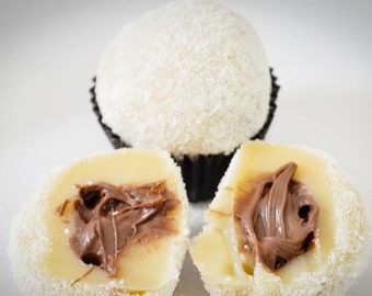 32x Hazelnut Brigadeiro made with Belgian Chocolate and Organic Hazelnut Spread, Brazilian candy, Edible gift, gluten free