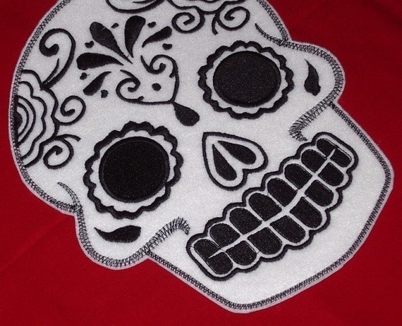 Mexican Day of the Dead Sugar Skull Patch Embroidery