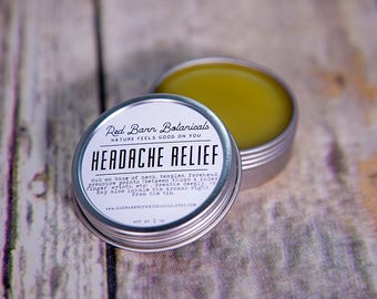 Organic Headache Relief Rub ~ Salve for Headaches, Cooling & Refreshing Balm, Remedy for Migraines, Mothers Day Gifts for Mom, For my wife