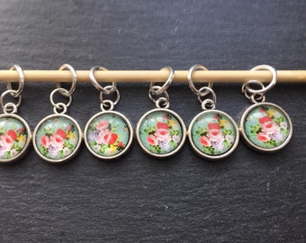 Shabby Chic Cabochon Knitting Stitch Markers