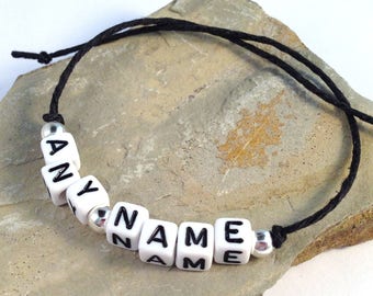 custom name bracelet letter bracelet hemp bracelet bead letter bead bracelet