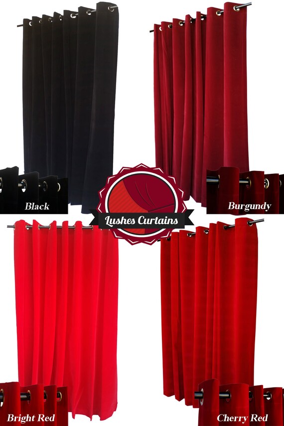 144 H Velvet Curtain Long Panel W Metal Grommet Top