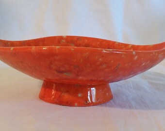 Vintage 1960 MOD Orange speckled candy/nut dish