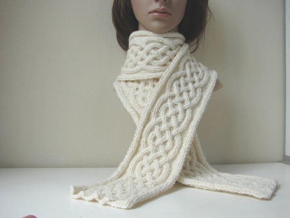 Knitting pattern scarf Celtic braid scarf Irish cable knit