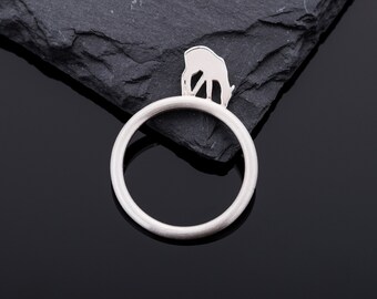 Rüdiger The roe deer at lunch//ring with roe deer silver//Valentine's Day gift//fancy ring//gift for women//fawn
