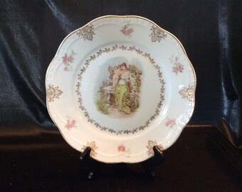 Zeh, Scherzer & Co Z. S. And Co Bavaria ca. 1900 cherub and maiden plate