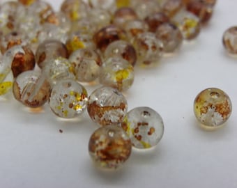 150 clear Crystal beads cracked 6 mm to 2 colors beige Brown
