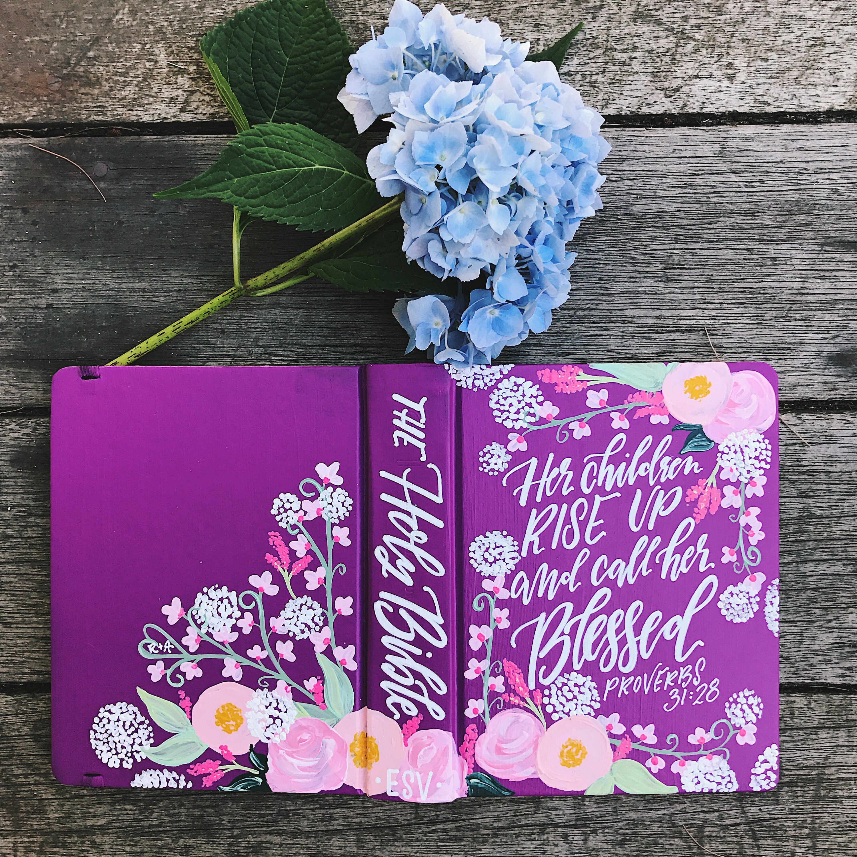 Hand painted bible bible gift custom bible art bible