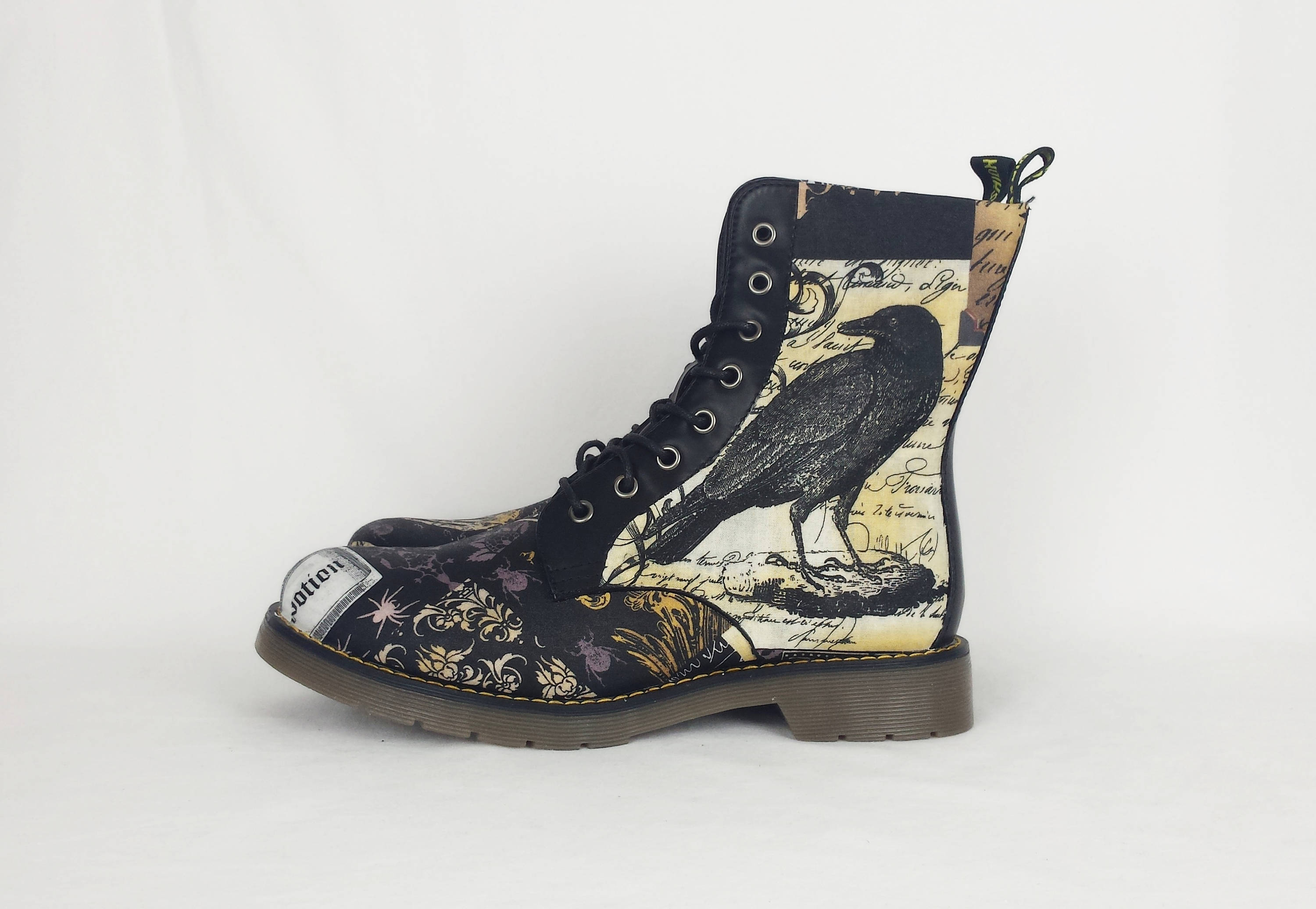 Crow shoes raven shoes alternative fashion women shoes