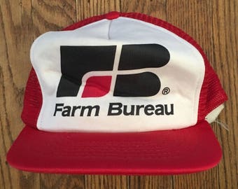 Vintage Farm Bureau Mesh Trucker Hat Snapback Baseball Cap