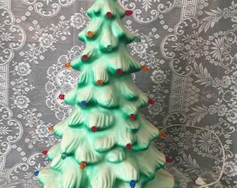 Vintage blow mold plastic electrified Christmas tree