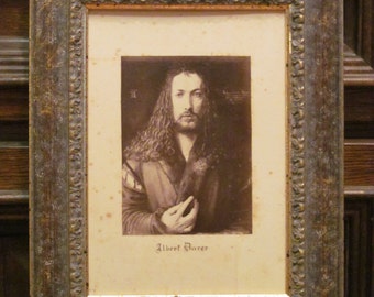 ALBRECHT DURER Old lithography in the Woodenframe.