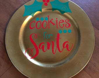 Cookies for Santa plate READY TO SHIP