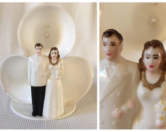 1940's-50's plastic wedding cake topper