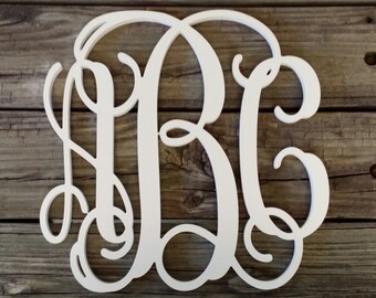 Painted Wooden Monogram - Wooden Initials - Wedding Gift - Housewarming Gift - Personalized Gift - Nursery Monogram - Monogram Wall Hanging