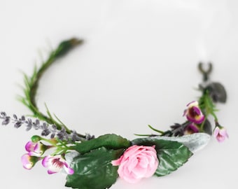 Wildflower + Lavender Baby Crown