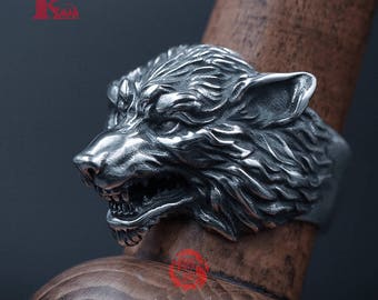 Sterling Silver 925 Wolf Ring, Songyan Jewelry