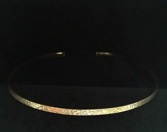 Simple Hammered Brass Band Circlet Headpiece