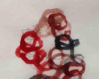 Abstract Drawing in Red / Mixed Media Daily Drawing / Daily Drawing Project / November 15, 2017