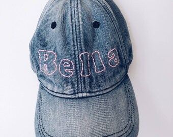 BELLA embroidered denim baseball hat