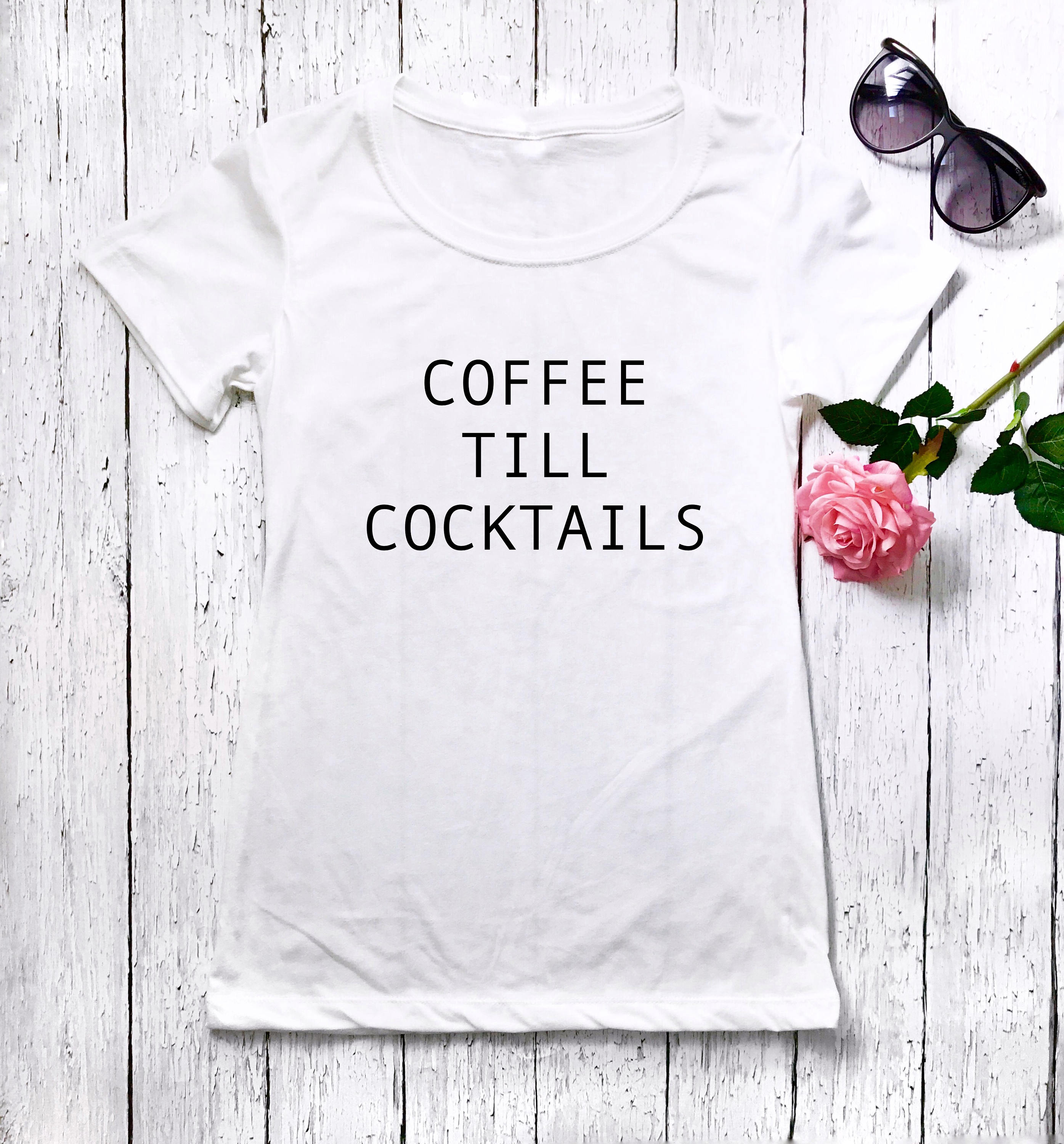 coffee till cocktails t shirt