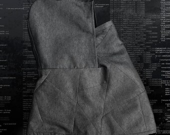 Cyberpunk clothing / hooded scarf / futuristic clothing / men scarf / scarf hood / men winter scarf / men cowl / warm black scarf