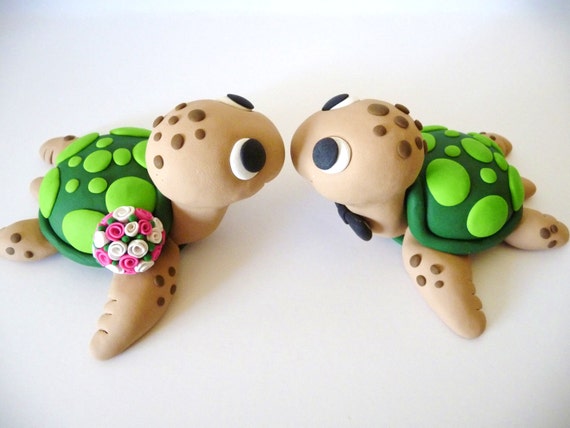 Sea Turtles Wedding Cake Topper Choose Your Colors Sea Turtles Wedding Cake Topper Choose Your Colors