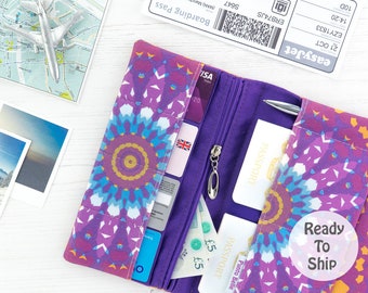 RTS Travel Wallet // Passport Holder In Exclusive Fabric - Mandala // Geometric Pattern // Family Sized // Gifts For Women // Travel Gifts