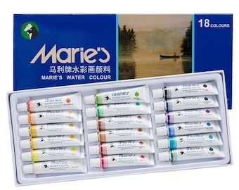 Marie's Extra fine watercolor Set of 18, 12 ml tubes