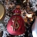 Red money bag glass ornament