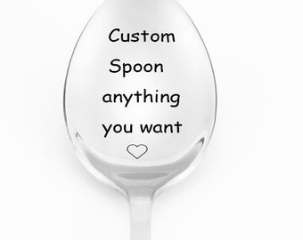 Custom Spoon Personalized Spoon Custom Stamped Spoon Hand Stamped Spoon Customized Spoon Custom Coffee Spoon Birthday Gift parents Gift