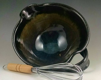 Breakfast Blue and Black Whisk Bowl