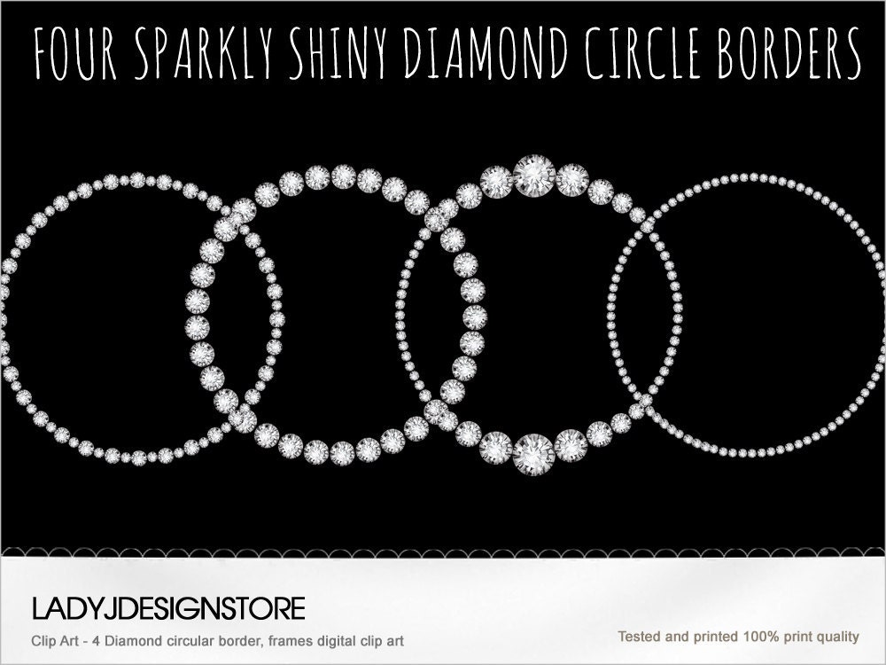 Diamond Digital Clip Art Borders 4 Digital rhinestone