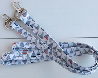ID Holder Keychain, ID Badge Holder, Teacher Lanyard, Nautical Lanyard
