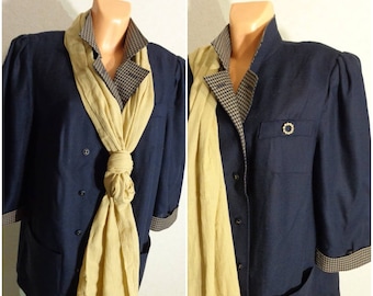 Vintage SET blouse+ Brooch+ Shawl In one price XXXL Size