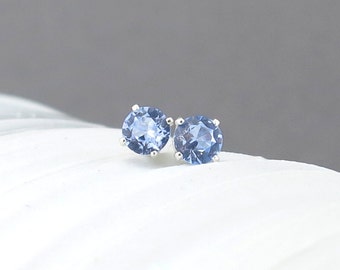 Aquamarine Stud Earrings Aquamarine Earrings March Birthstone Jewelry Gemstone Post Earrings Gift for Her Gift Under 25