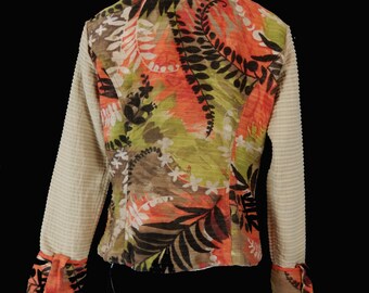 Up-cycled Coral and Camel Jacket
