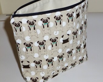 Pug Makeup Bag, Pug Toiletries Bag, Pug Make Up Bag, Pug Cosmetics Bag, Pug Bag, Gift for Pug Lovers, Pug Dog Makeup Bags, Pugs Makeup Bag