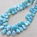 1/2 Strand, RARE NATURAL LARIMAR Smooth Pear Shape Briolettes, 12-8mm size.Superb Item at Low Price