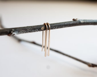 Gold Ear Climbers, 3/4", Set of Two Earrings, Ear Sweeps, Simple Climbers, Gold filled Elegant, Minimalist