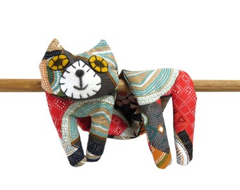 Flat Cat, Hot Cold Rice Bag, Microwave Neck Wrap, Rice Heating Pad, Hot Cold Therapy Pack, Grey Blue Red White Green Orange Dot Print