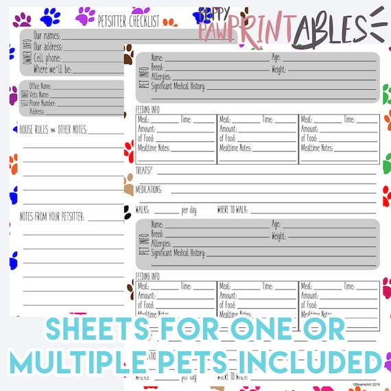 dog care sheets