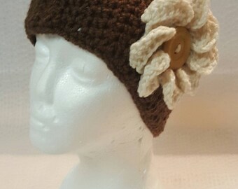Flower Ear Warmer, Winter Headband, Crochet Headband, Ear Warmer