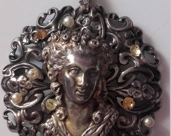 antique silver Medallion
